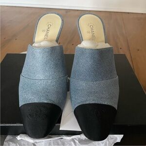 Chanel Blue 💙 Denim Mules